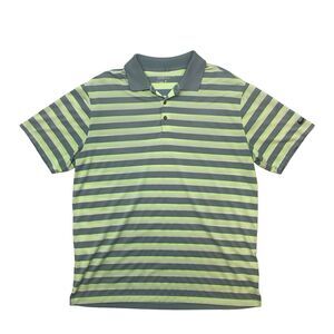 Nike Golf Shirt Mens L Large Gray/Green Tour Performance Athletic Dri Fit Polo